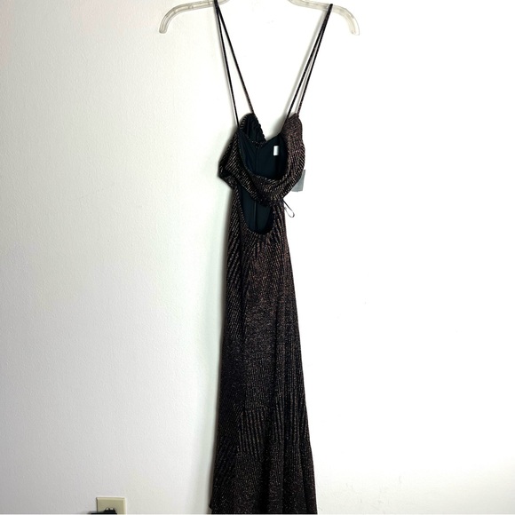 NWT Misha Dulci Metallic Stripe Cut Out Bodycon Dress - Picture 10 of 12